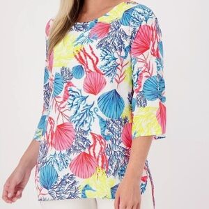 Jason wu oversized Colorful Seashell Print Tunic top or dress xxs